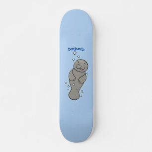 Cute baby-manat med illustration av bubblor mini skateboard bräda 18,5 cm