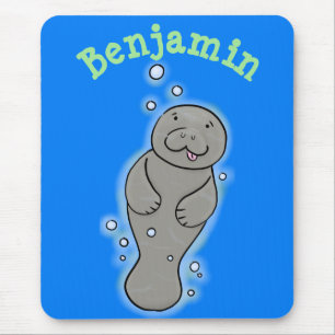 Cute baby-manat med illustration av bubblor musmatta