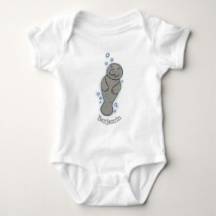 Cute baby-manat med illustration av bubblor t shirt