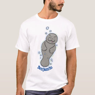 Cute baby-manat med illustration av bubblor t shirt