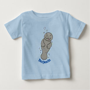 Cute baby-manat med illustration av bubblor t shirt