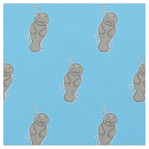 Cute baby-manat med illustration av bubblor tyg