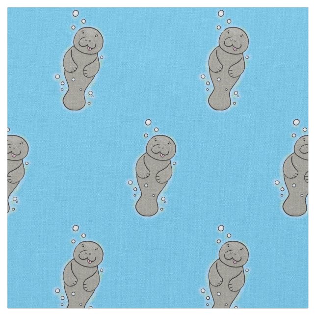 Cute baby-manat med illustration av bubblor tyg (Närbild)
