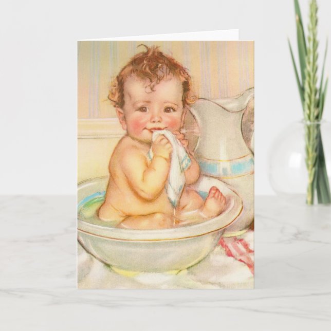 Cute Baby med bath Kort (Framsida)