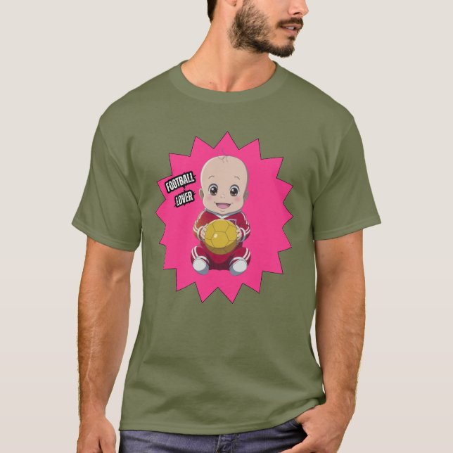 Cute baby med fotbollsspelarutrustning T-Shirt (Framsida)