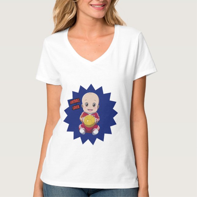 Cute baby med fotbollsspelarutrustning t shirt (Framsida)