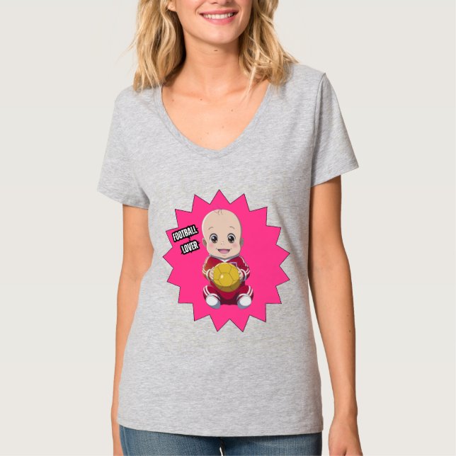 Cute baby med fotbollsspelarutrustning t shirt (Framsida)