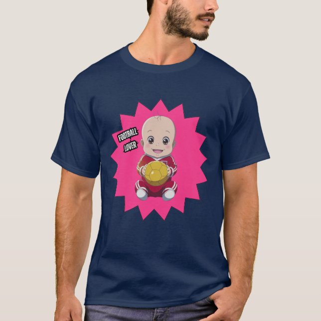 Cute baby med fotbollsspelarutrustning T-Shirt (Framsida)