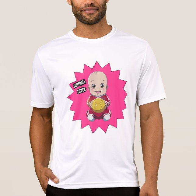Cute baby med fotbollsspelarutrustning T-Shirt (Framsida)