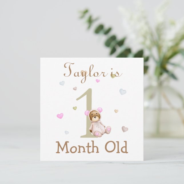 Cute Baby milstone Marker 1 och 2 månader gammal (Stående Fram)