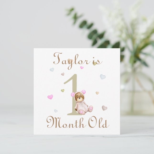 Cute Baby milstone Marker 1 och 2 månader gammal (Stående Fram)