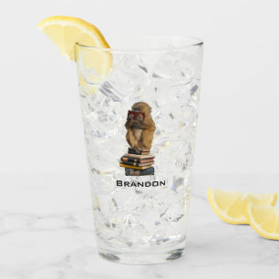 Cute Baby Monkey add Namn Glass Glaskopp
