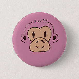 Cute Baby Monkey Ansikte Knapp
