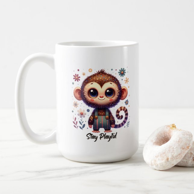 Cute Baby Monkey Kaffemugg (Med munk)