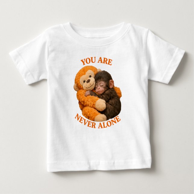 Cute Baby Monkey Punch with plush monkey -  T Shirt (Framsida)
