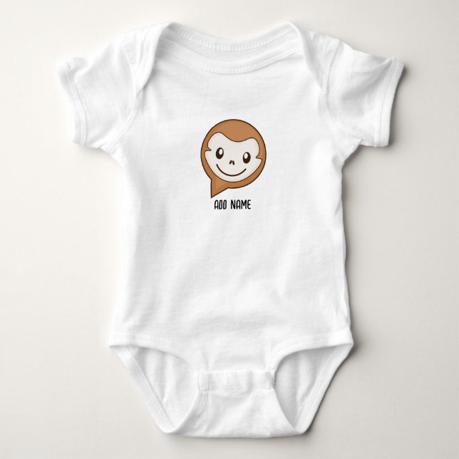 Cute Baby Monkey Tecknade figurer T Shirt (Framsida)