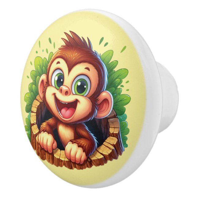 Cute baby monkey unisex knopp (Höger)