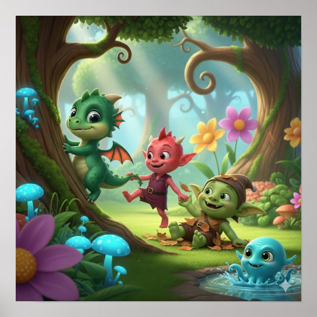 Cute Baby Monsters Poster (Framsidan)