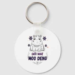 Cute Baby Moo Deng T-Shirt Nyckelring