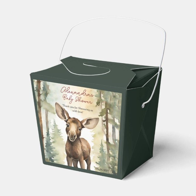 Cute Baby Moose Baby Shower Gender Neutral Presentaskar (Framsidan Sidan)