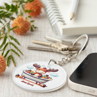 Cute Baby Moose Bath Time Cartoon Illustration