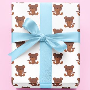 Cute Baby Nalle Mönster Presentpapper