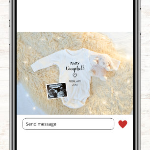 Cute Baby Namn Ultrasound Digital Photo Gravid Meddelande