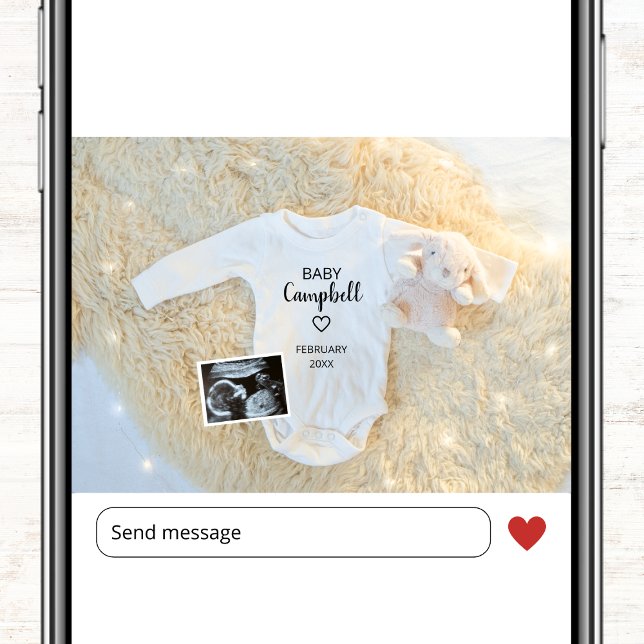 Cute Baby Namn Ultrasound Digital Photo Gravid Meddelande (photo pregnancy announcement ultrasound sonogram baby due date)