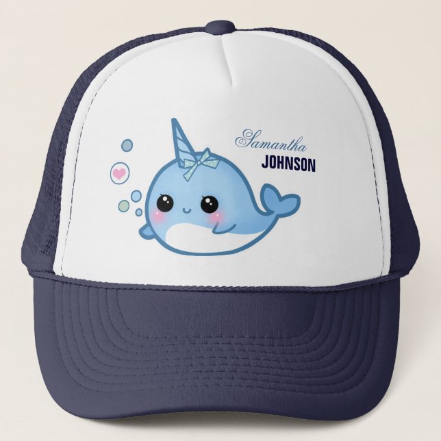Cute baby narwhal - Personlig Truckerkeps (Framsida)