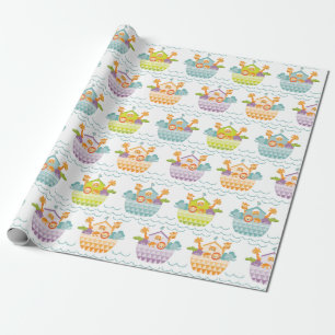 Cute Baby Noahs Ark Wrapping Papper Presentpapper