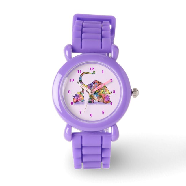 Cute Baby och Mamma Elephant Watch Armbandsur (Framsida)