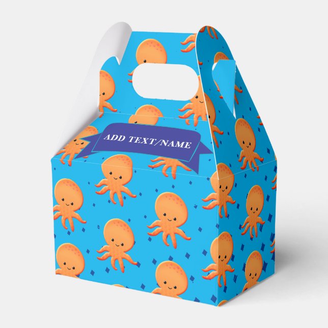 Cute Baby Octopus Blue Ocean Anpassningsbar Presentaskar (Framsidan Sidan)