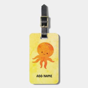 Cute Baby Octopus Tecknad Bagagebricka