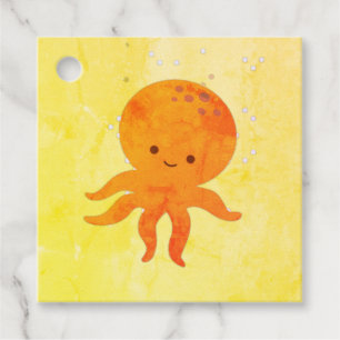 Cute Baby Octopus Tecknad Gåvor Etiketter