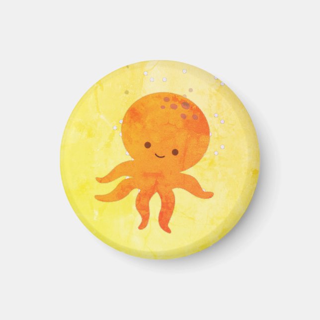 Cute Baby Octopus Tecknad Magnet (Framsidan)