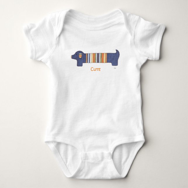 Cute Baby One Biet - Cute Dachshund T Shirt (Framsida)