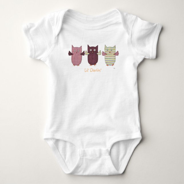 Cute Baby One Biet - Lil'Darlin' - Lila Uggla B T Shirt (Framsida)