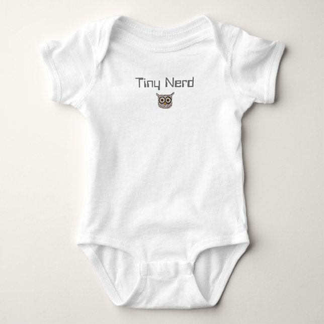 Cute Baby One Biet-Tiny Nerd-Tweed Uggla Baby Body T Shirt (Framsida)