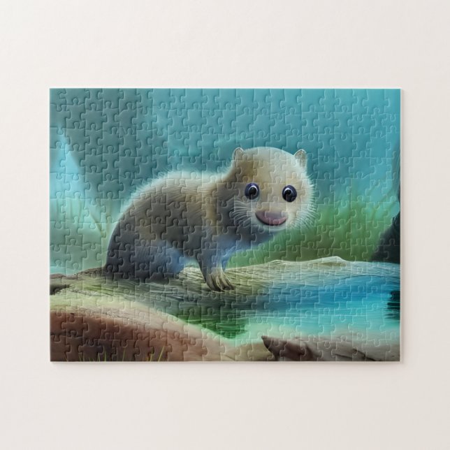 Cute baby örter i damm - pussel (Horisontell)