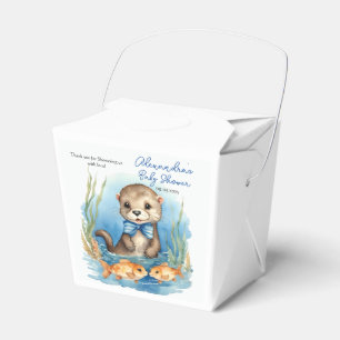 Cute Baby Otter Boy Shower Presentaskar