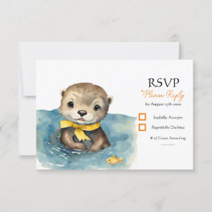 Cute Baby Otter Gender Neutral Baby Shower OSA Kort