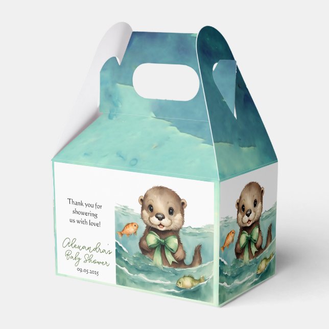 Cute Baby Otter Gender Neutral Baby Shower Presentaskar (Framsidan Sidan)