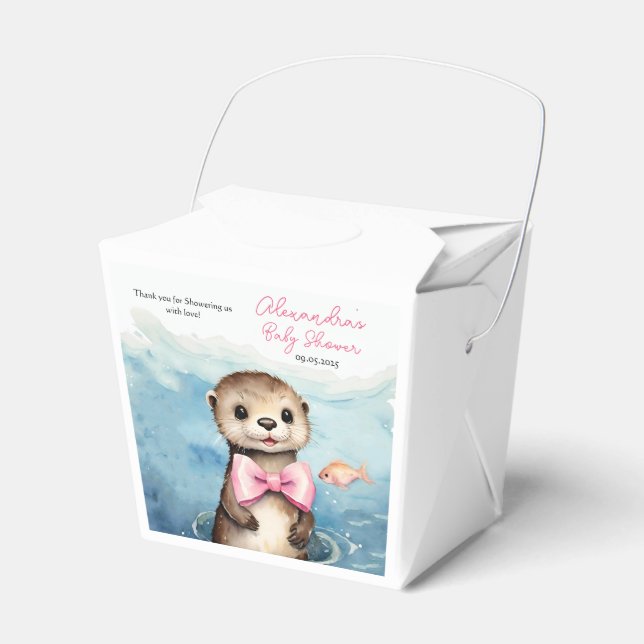 Cute Baby Otter Girl Baby Shower Presentaskar (Framsidan Sidan)