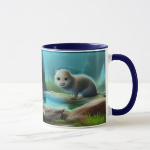 Cute baby otter i dammen - anpassningsbar mugg