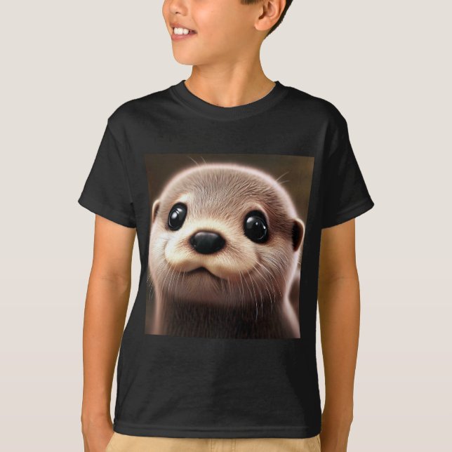 Cute Baby Otter T Shirt - Cute Animal Shirts (Framsida)