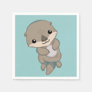 Cute Baby Otter Valp Pappersservett