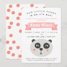 Cute Baby Panda Bear | Inbjudan till babyvisningsp