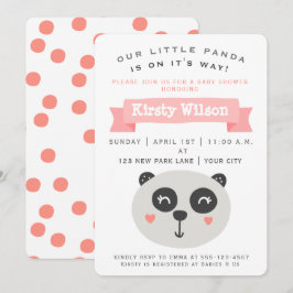 Cute Baby Panda Bear | Inbjudan till babyvisningsp