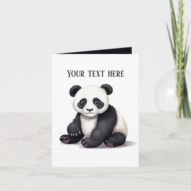 Cute baby Panda Björn lägger till text i allt syft Kort (Framsida)