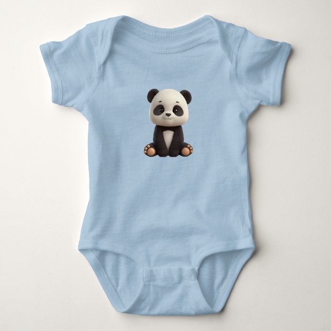 Cute Baby Panda Bodysuit T Shirt (Framsida)